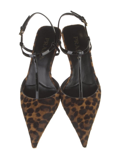 Prada Ponyhair Animal Print Slingback Flats