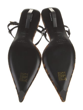 Prada Ponyhair Animal Print Slingback Flats