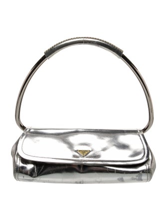 Prada Enameled Metal Triangle Swing
