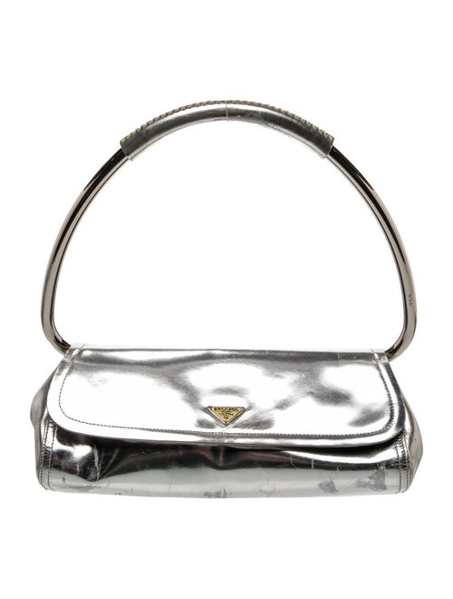 Prada Enameled Metal Triangle Swing