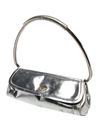 Prada Enameled Metal Triangle Swing