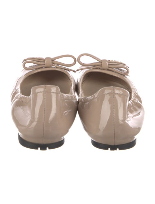Prada Patent Leather Bow Accents Flats