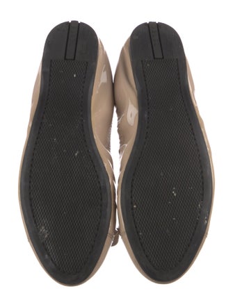 Prada Patent Leather Bow Accents Flats