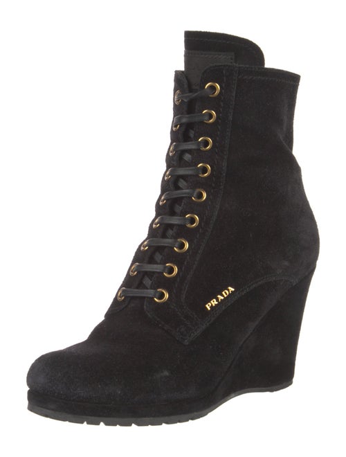 Prada Suede Lace-Up Boots