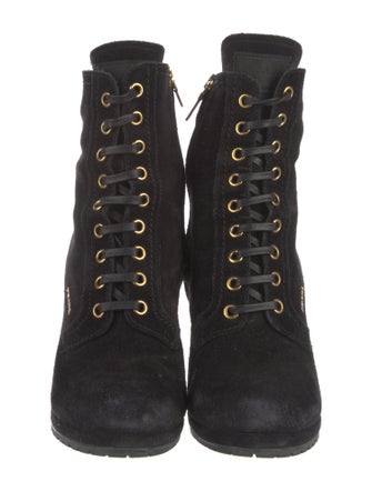 Prada Suede Lace-Up Boots