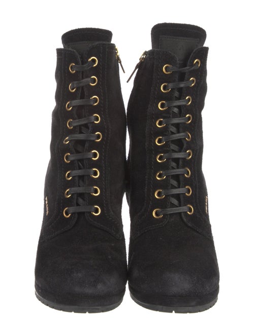 Prada Suede Lace-Up Boots