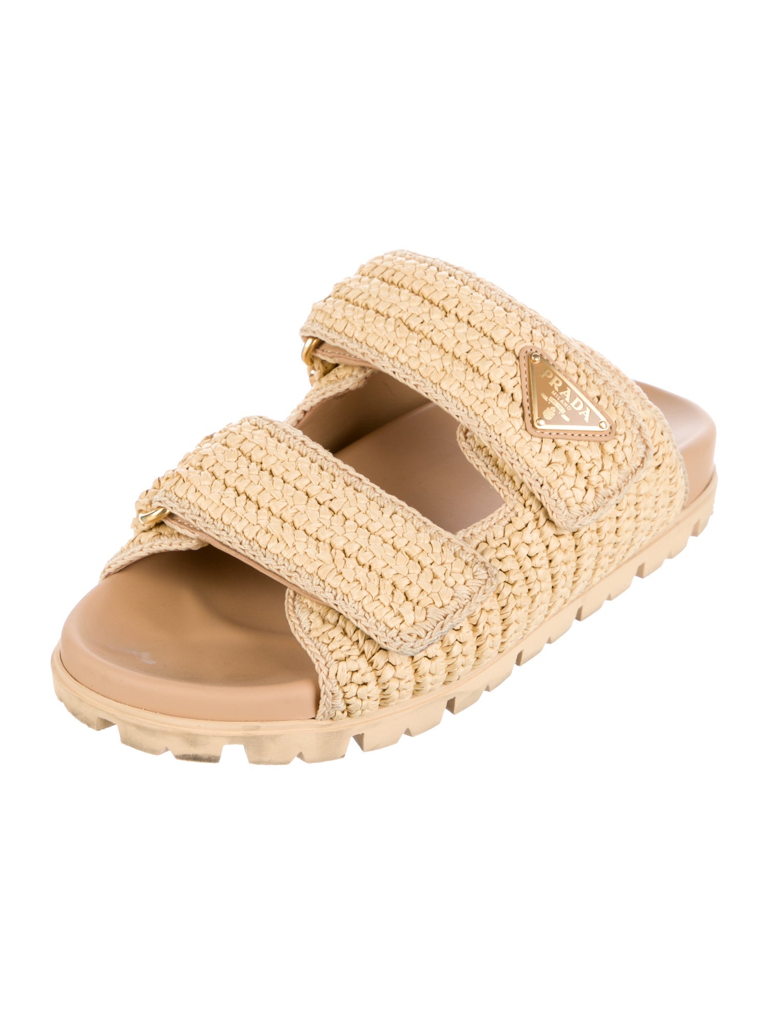 Prada Straw Sandals