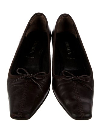 Prada Leather Bow Accents Pumps