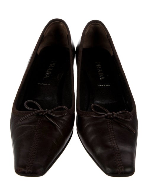 Prada Leather Bow Accents Pumps