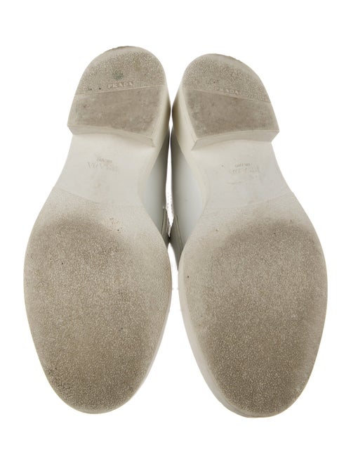 Prada Enameled Metal Triangle Leather Oxfords