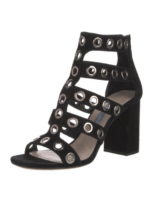 Prada Suede Cutout Accent Gladiator Sandals
