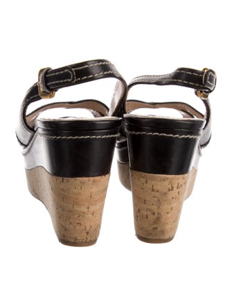 Prada Sport Leather Slingback Sandals