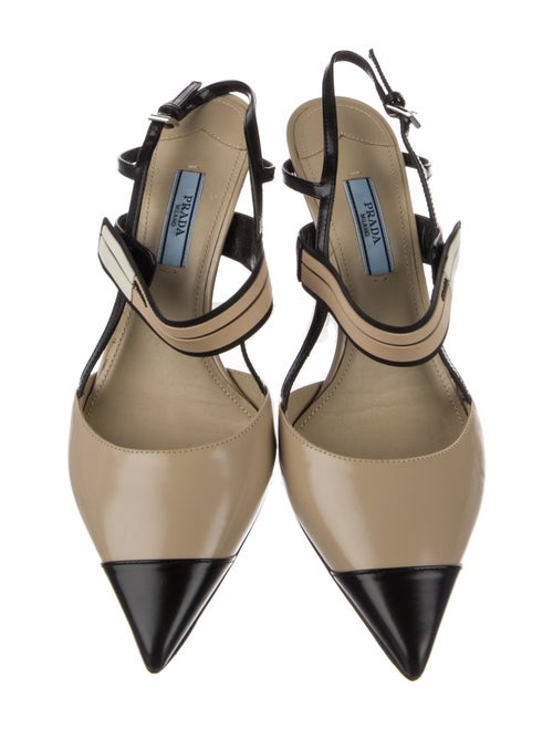 Prada Patent Leather Animal Print Slingback Pumps