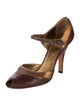 Prada Leather Printed D'Orsay Pumps