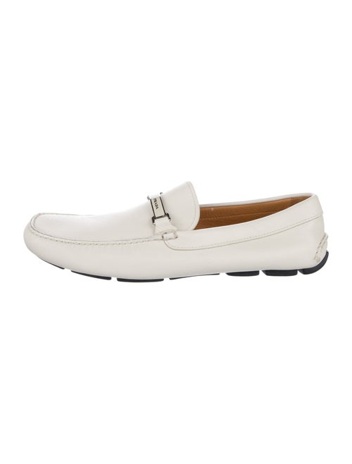 Prada Leather Chain-Link Accents Loafers
