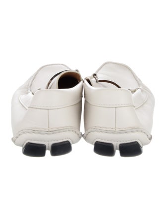 Prada Leather Chain-Link Accents Loafers