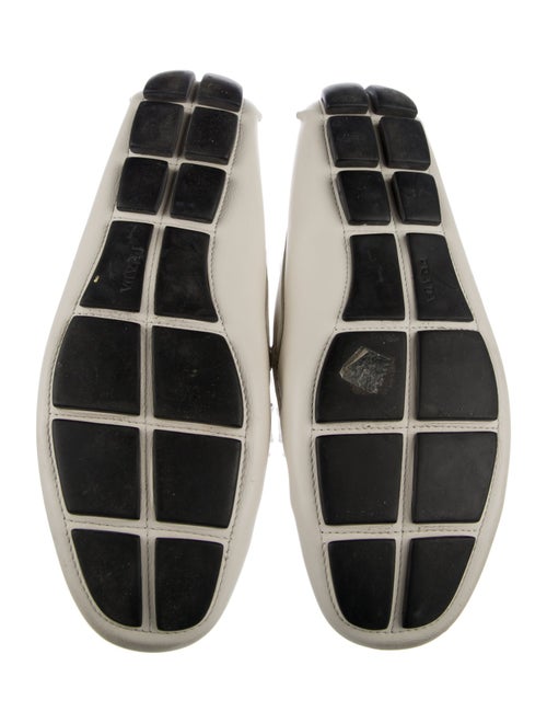 Prada Leather Chain-Link Accents Loafers