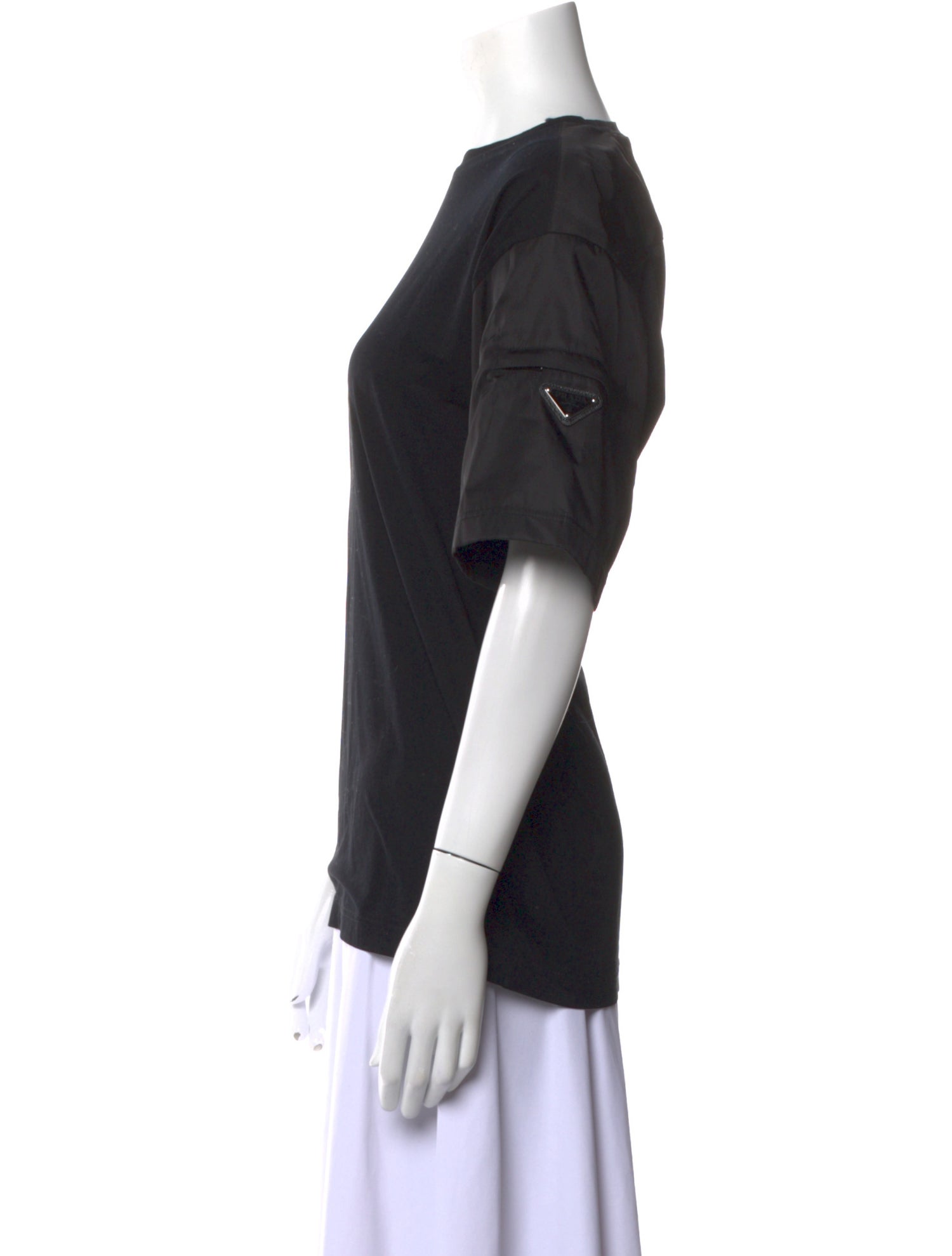 Prada 2021 Enameled Metal Triangle T-Shirt