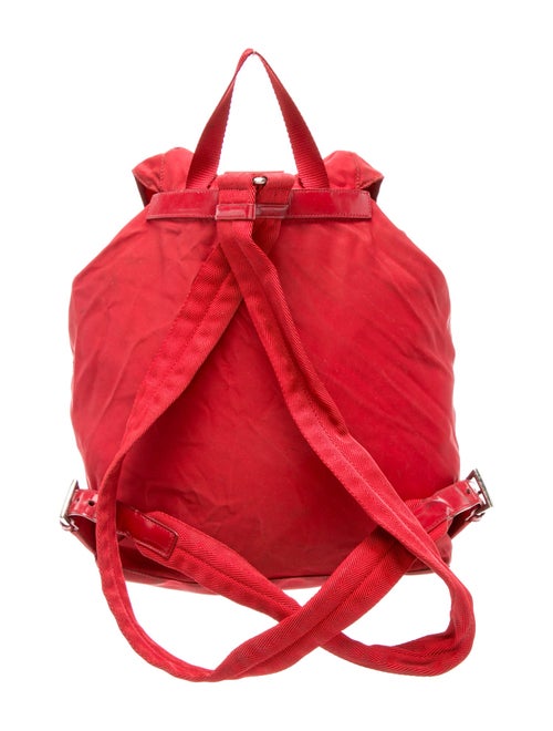 Prada Enameled Metal Triangle Backpack