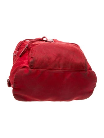 Prada Enameled Metal Triangle Backpack