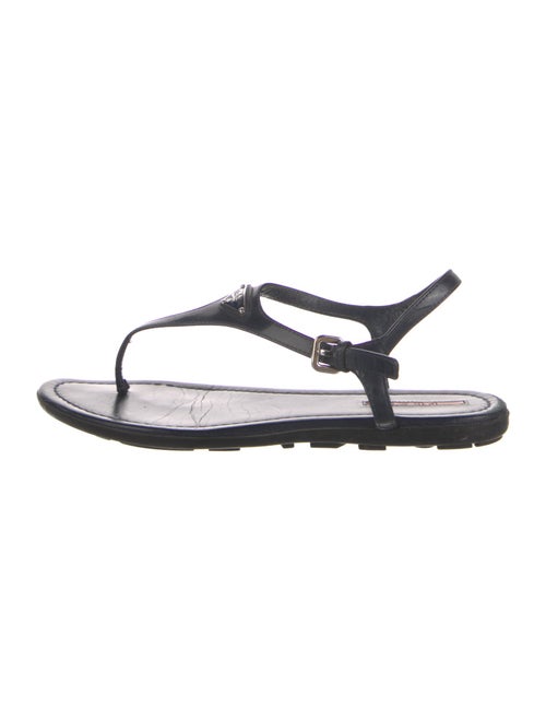 Prada Leather T-Strap Sandals