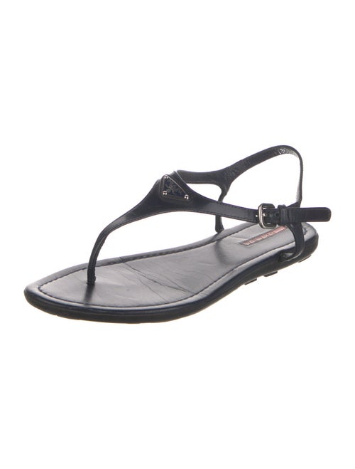 Prada Leather T-Strap Sandals