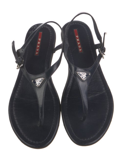 Prada Leather T-Strap Sandals