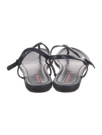 Prada Leather T-Strap Sandals