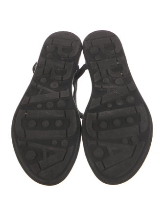 Prada Leather T-Strap Sandals