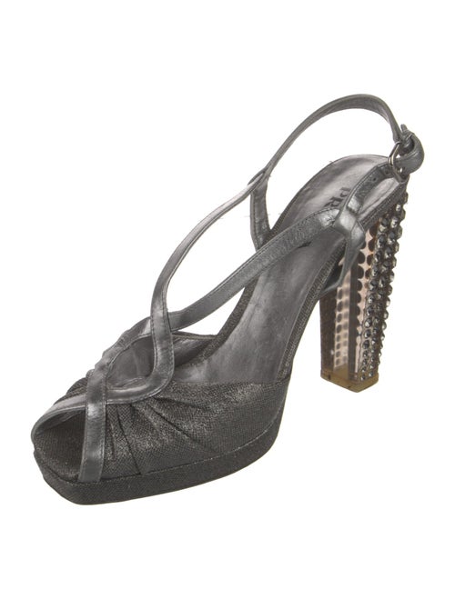 Prada Crystal Embellishments T-Strap Pumps