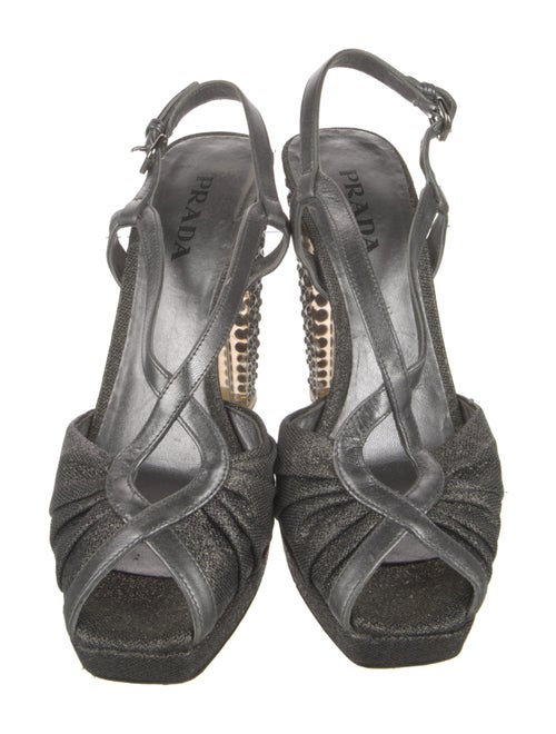 Prada Crystal Embellishments T-Strap Pumps