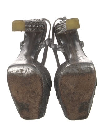 Prada Crystal Embellishments T-Strap Pumps