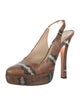 Prada Snakeskin Animal Print Slingback Pumps