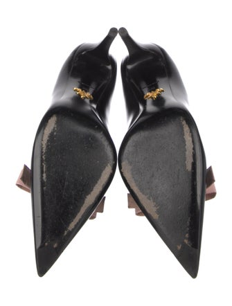 Prada Patent Leather Bow Accents Pumps