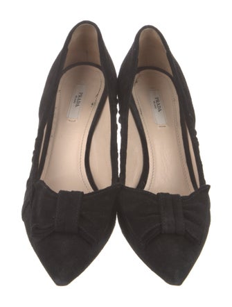 Prada Suede Bow Accents Pumps