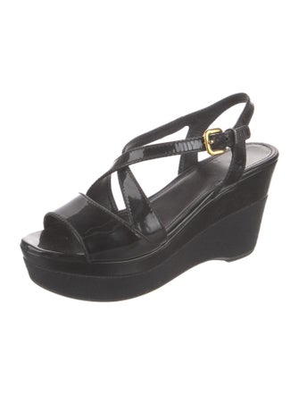 Prada Patent Leather Slingback Sandals