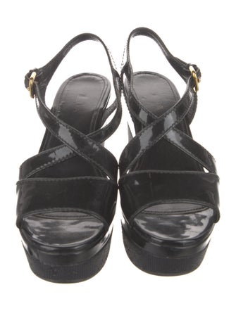 Prada Patent Leather Slingback Sandals