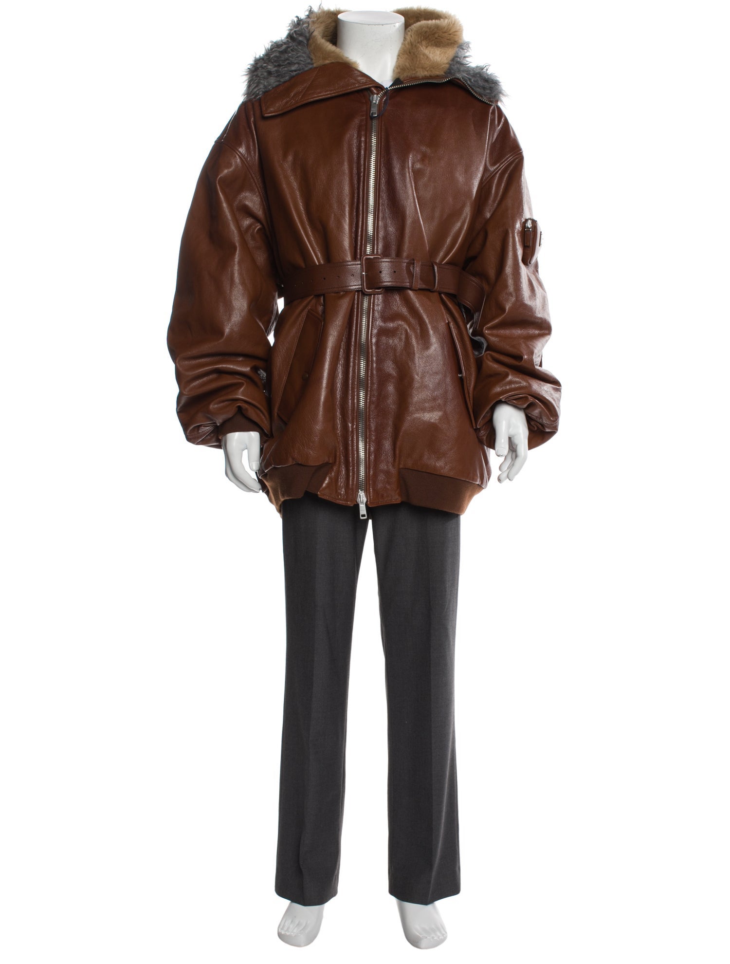 Prada 2022 Enameled Metal Triangle Parka w/ Tags