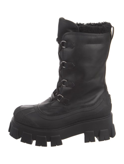 Prada Pull Up Winter Leather Lace-Up Boots