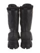 Prada Pull Up Winter Leather Lace-Up Boots