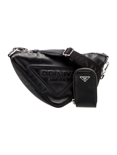 Prada Enameled Metal Triangle Triangle