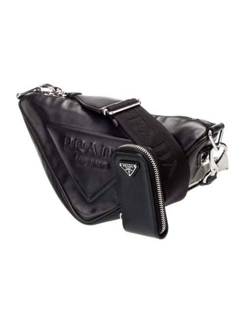 Prada Enameled Metal Triangle Triangle