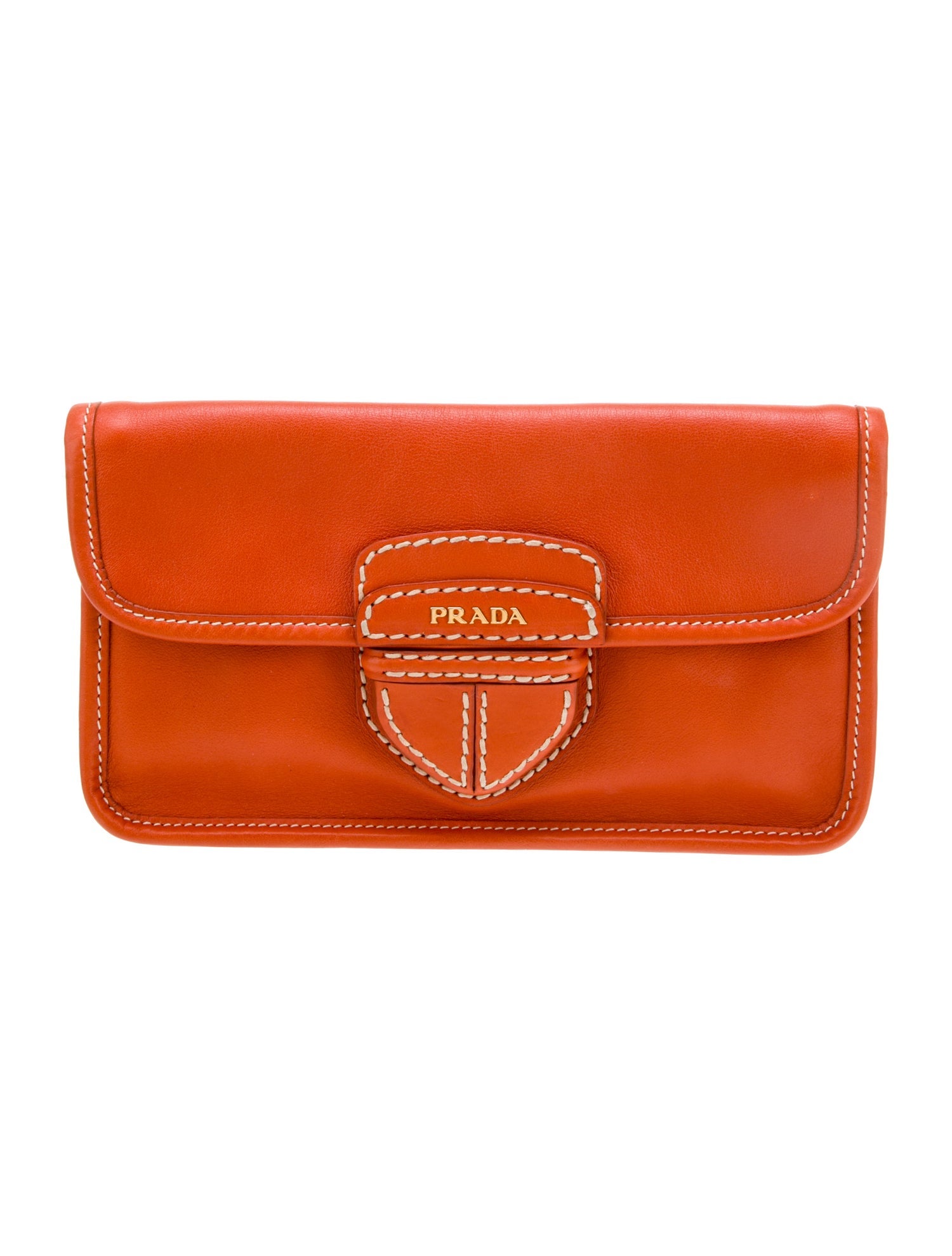 Prada City Calf Leather Clutch