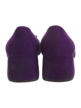 Prada Suede Crystal Embellishments Pumps