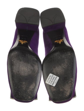 Prada Suede Crystal Embellishments Pumps