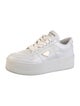 Prada Enameled Metal Triangle Leather Sneakers