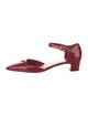Prada Enameled Metal Triangle Patent Leather D'Orsay Pumps