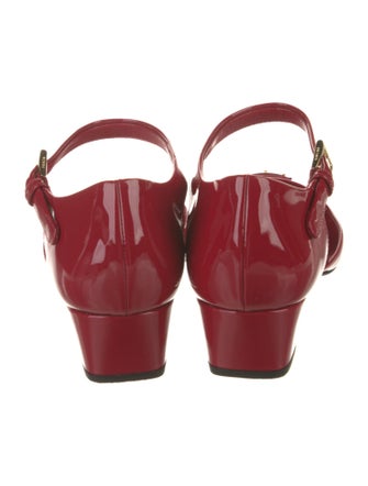 Prada Enameled Metal Triangle Patent Leather D'Orsay Pumps