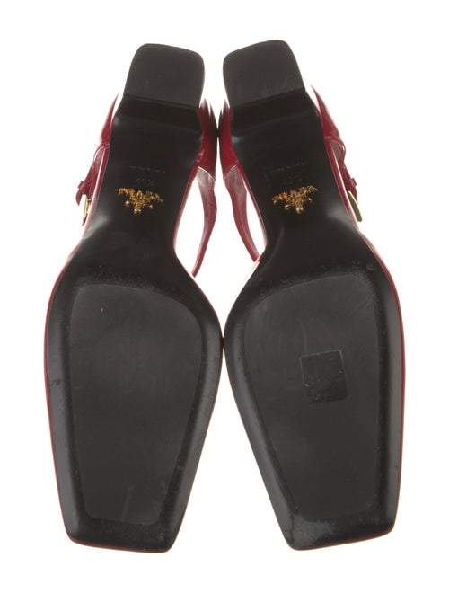 Prada Enameled Metal Triangle Patent Leather D'Orsay Pumps