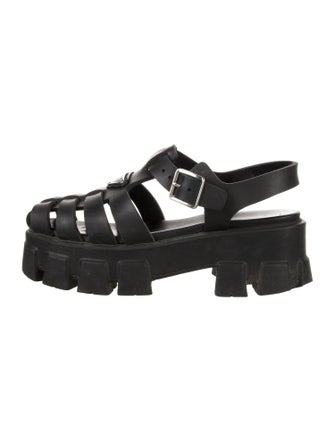 Prada Rubber Slingback Sandals
